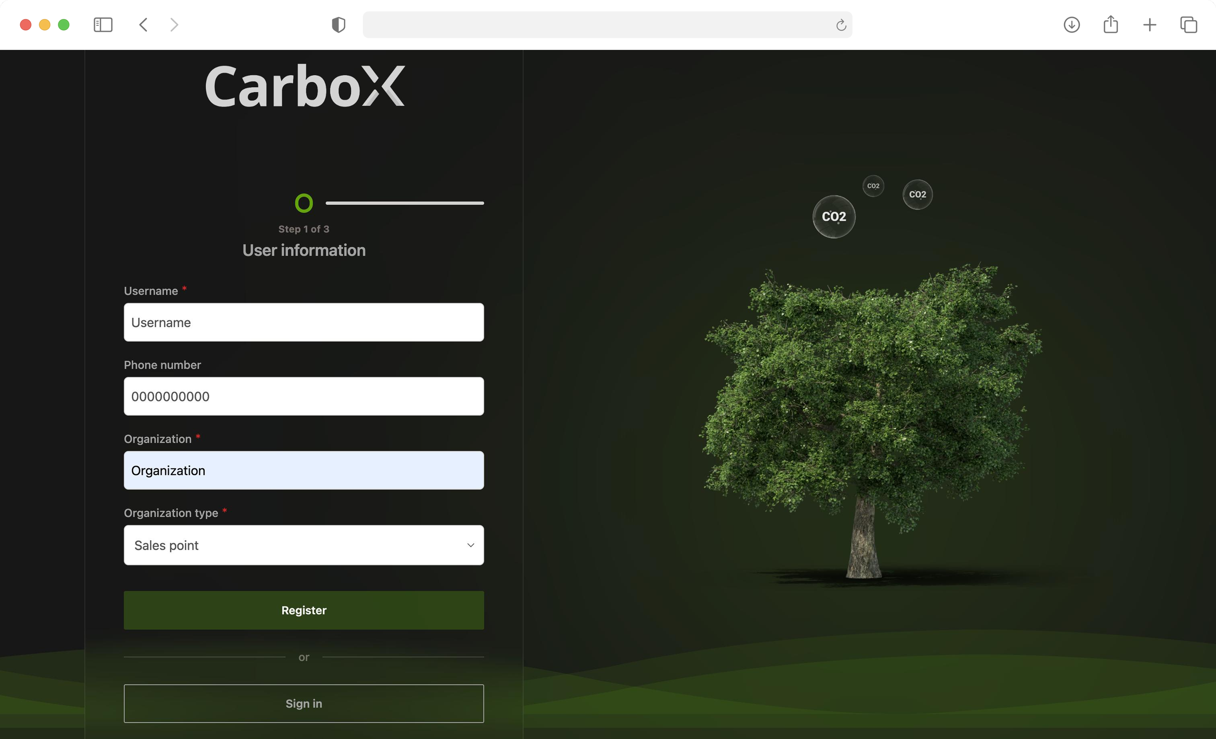 Account configuration